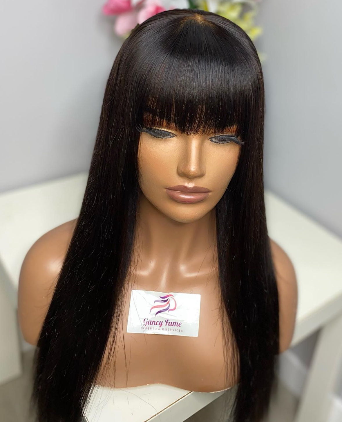 Nicki Bangs Straight Glue-less Wig