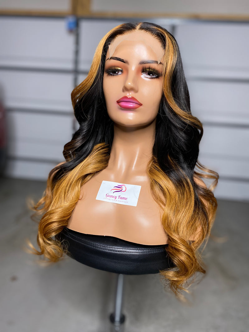 Highlight Hair Body Wave Lace Front Human Hair Wigs Ombre Color Wig