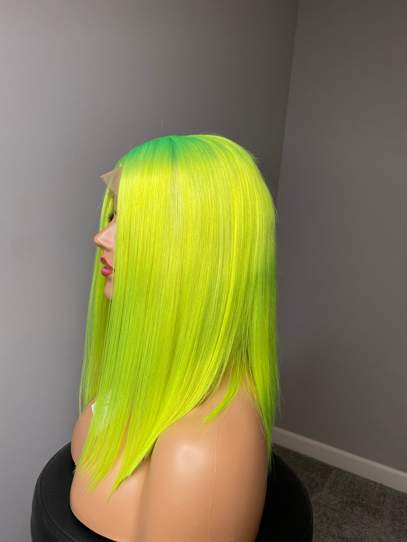 Neon Yellow Closure Wig 14"