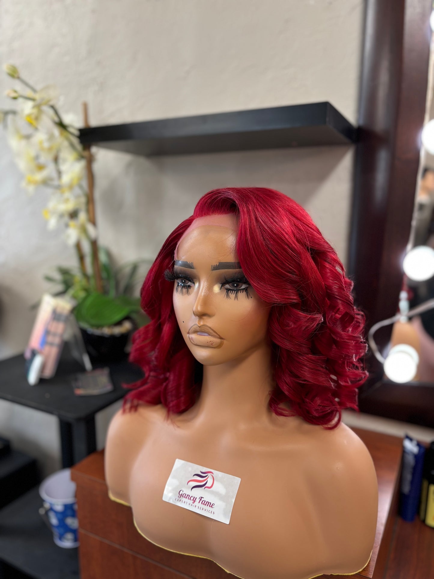 Red Glueless Wig