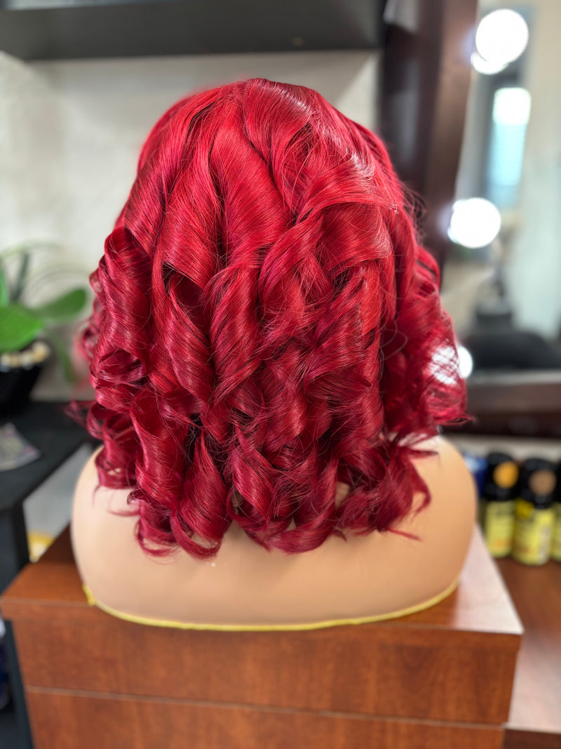 Red Glueless Wig