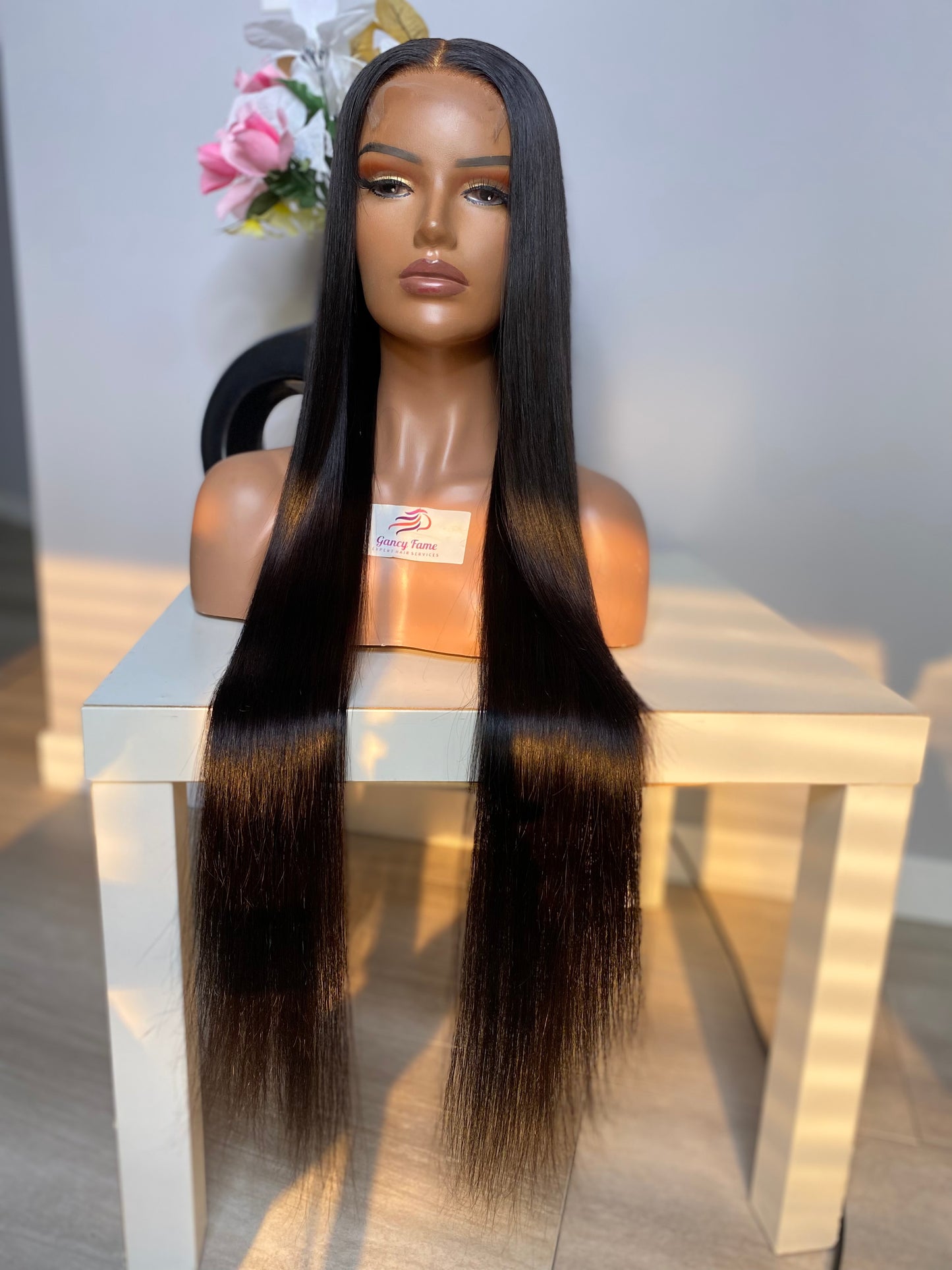 30" Bone Straight Glue-less Wig