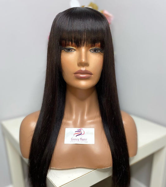 Nicki Bangs Straight Glue-less Wig