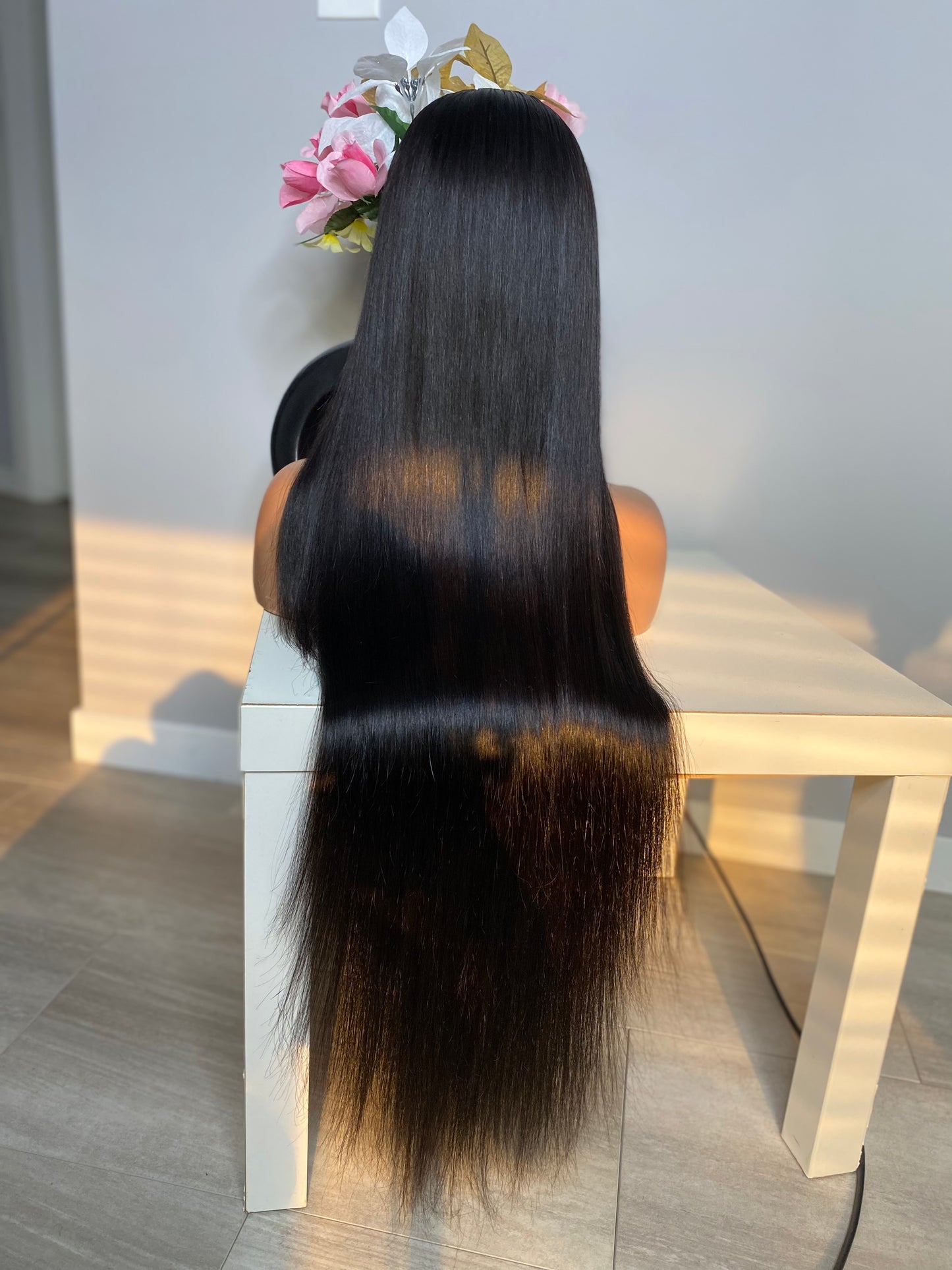 30" Bone Straight Glue-less Wig