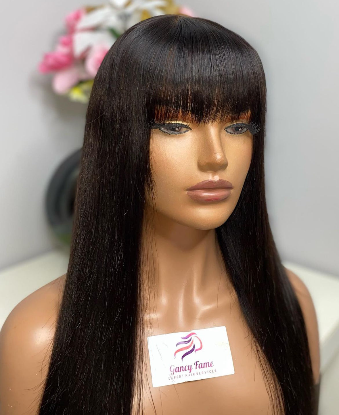 Nicki Bangs Straight Glue-less Wig