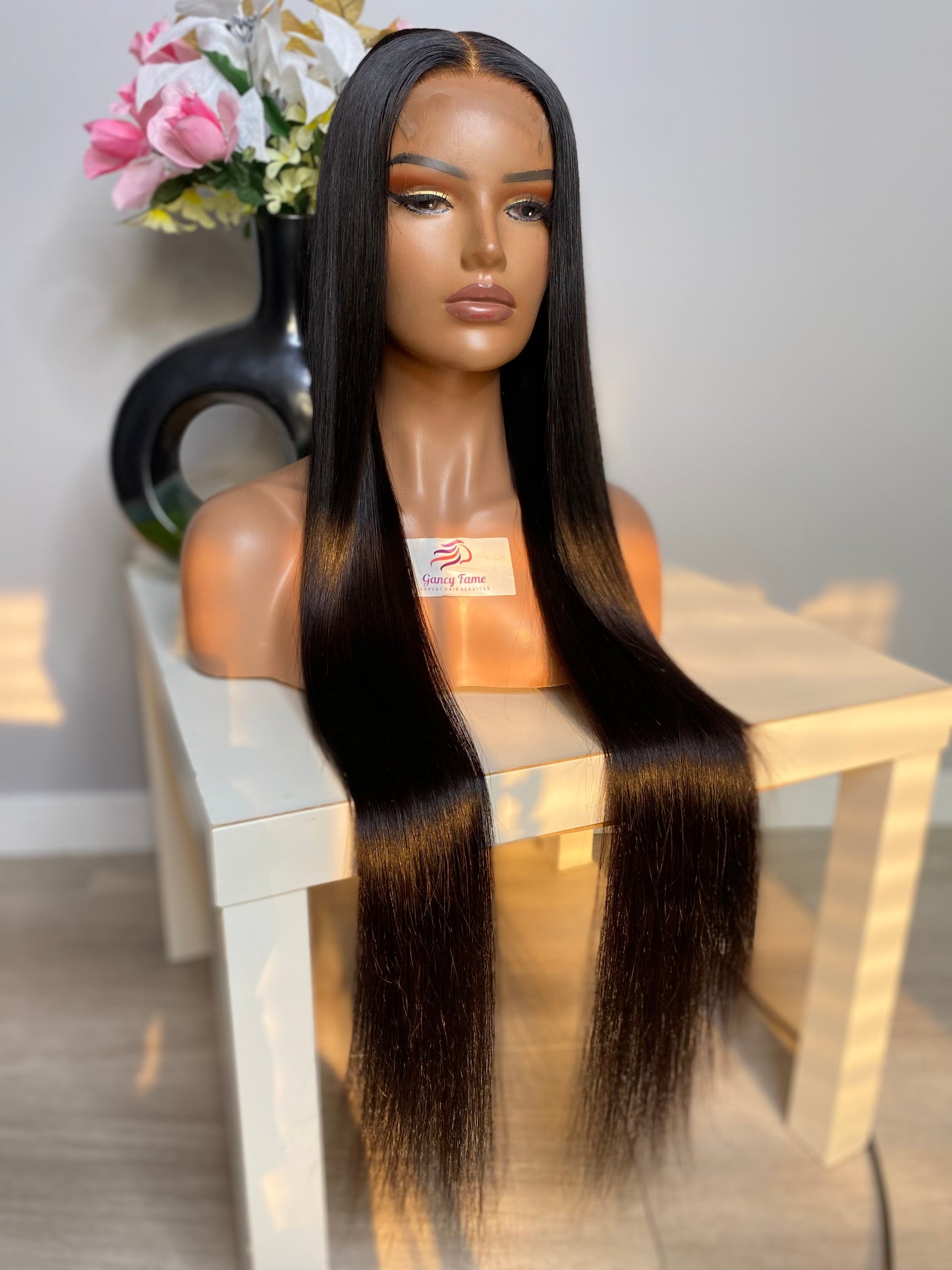 30" Bone Straight Glue-less Wig
