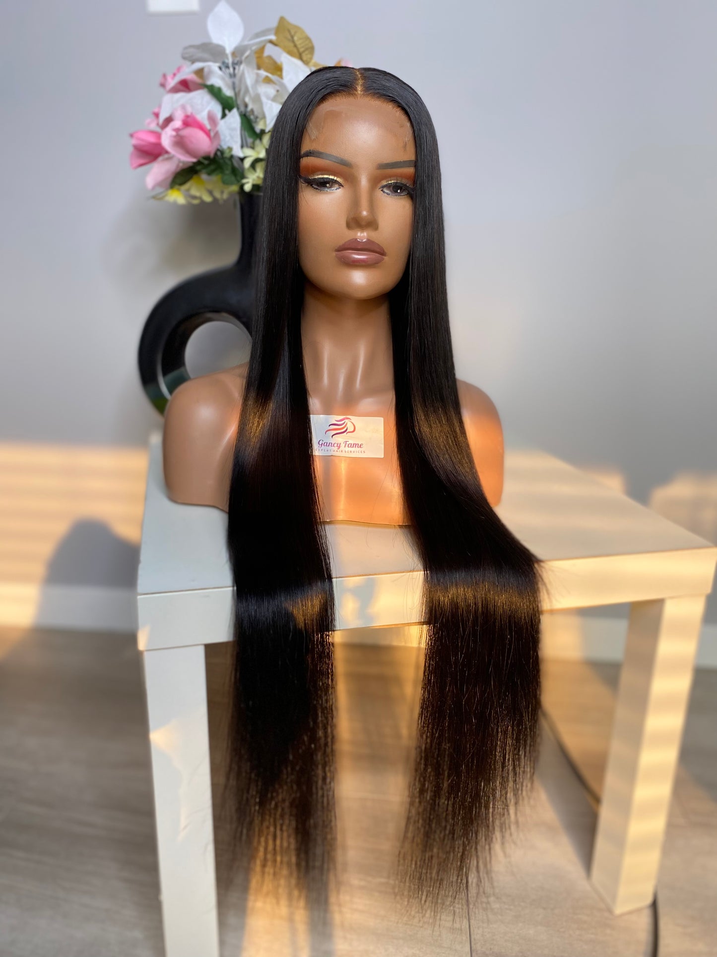 30" Bone Straight Glue-less Wig