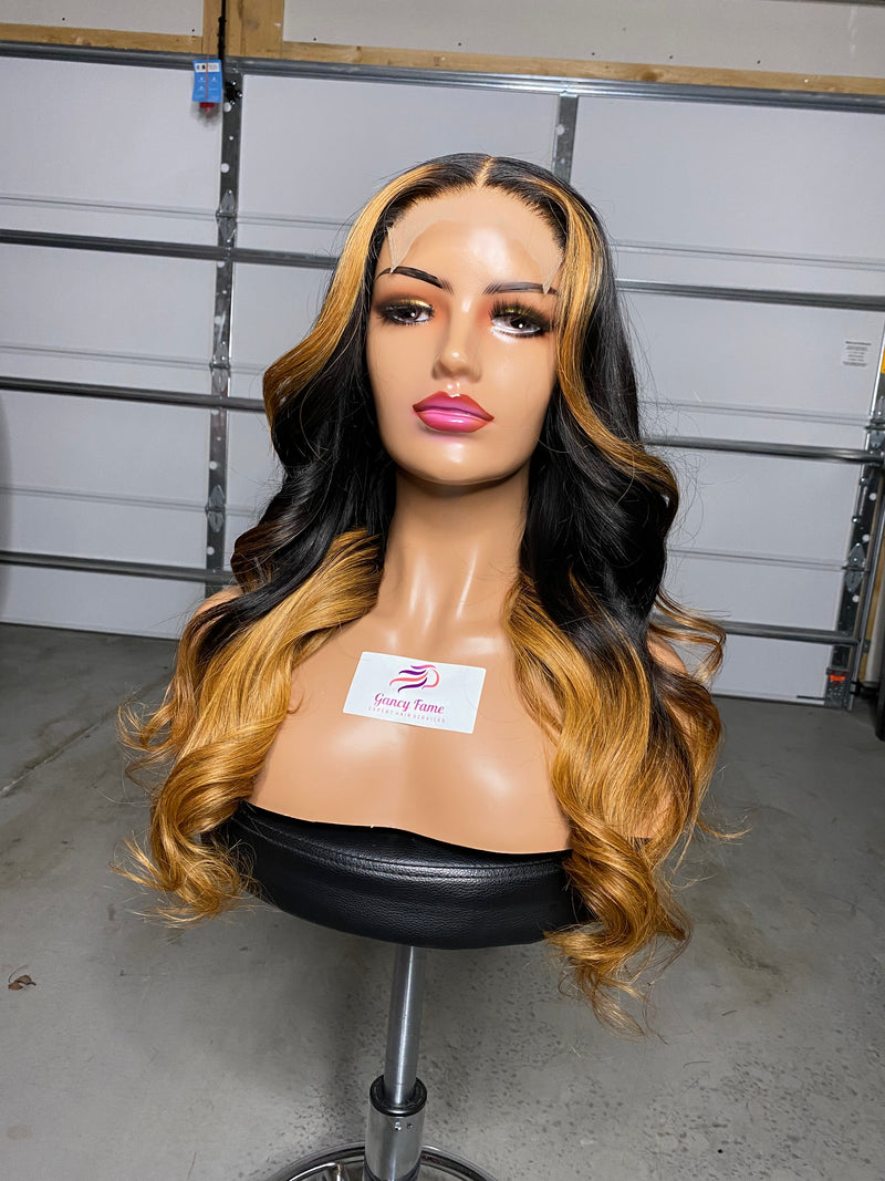 Highlight Hair Body Wave Lace Front Human Hair Wigs Ombre Color Wig