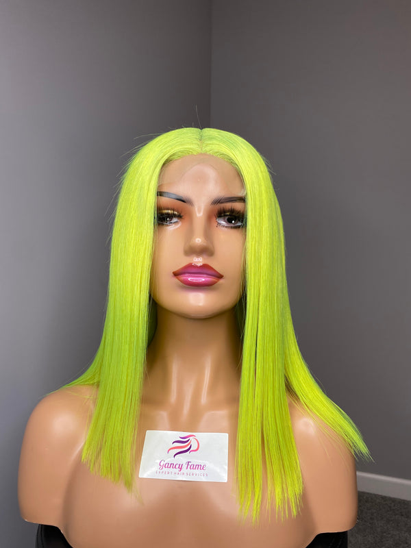 Neon Yellow Closure Wig 14"