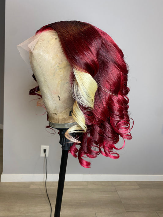 Burgundy/Blonde Chucks Wig