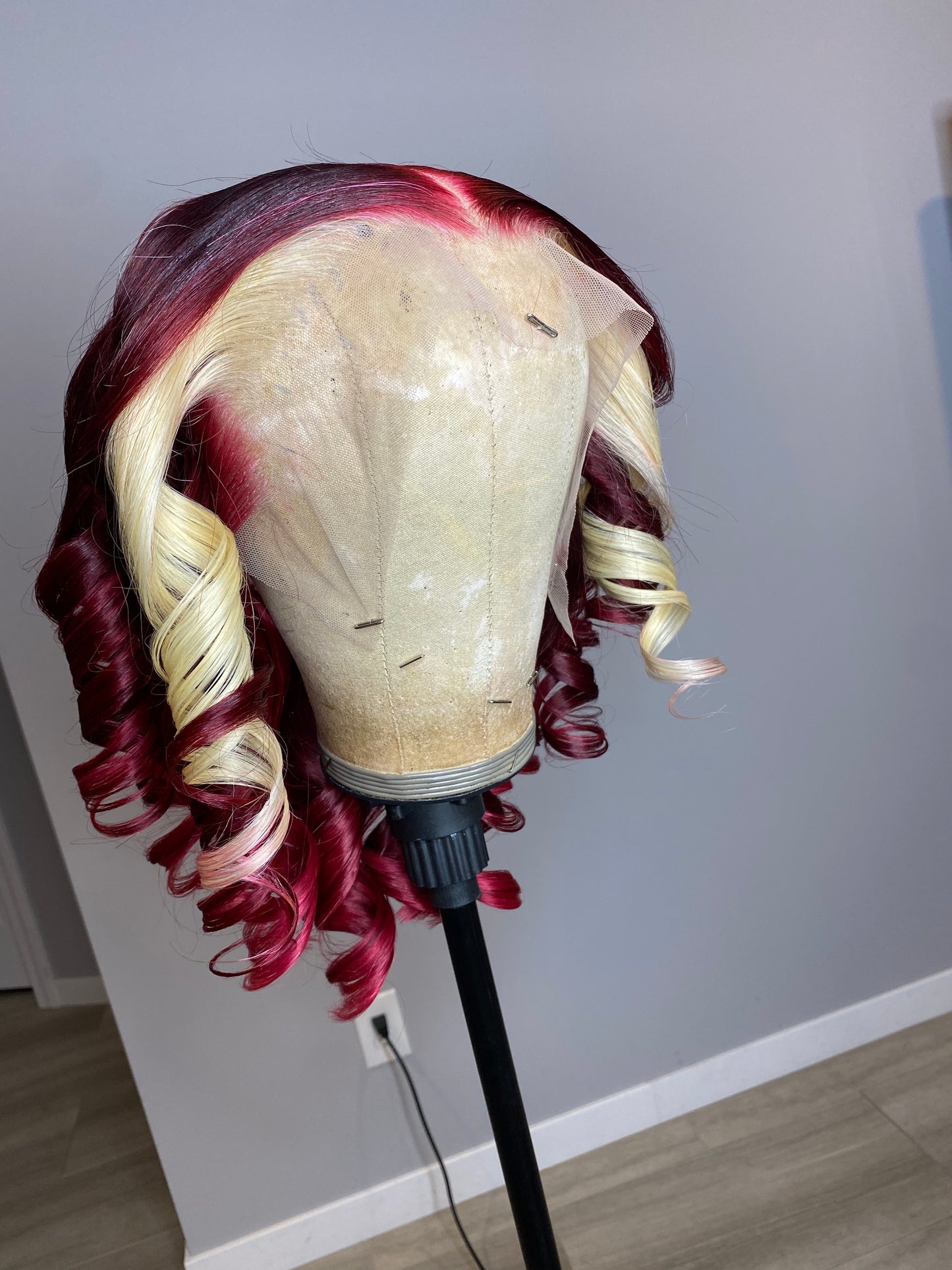 Burgundy/Blonde Chucks Wig